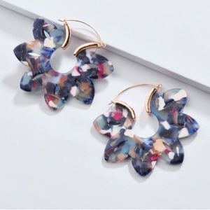 Multicolored Lotus Flower Earrings